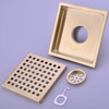 TRUSTMI 6 Inch Square Shower Floor Drain with Removable Grid