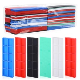 Pack of 60 Spacers Plastic Right Angle 28 x 100 mm, Plastic Glazing Blocks for Laying Tiles, Plastic Spacers, Waterproof Underlay Plates Plastic (Mix 1 mm - 6 mm Set)