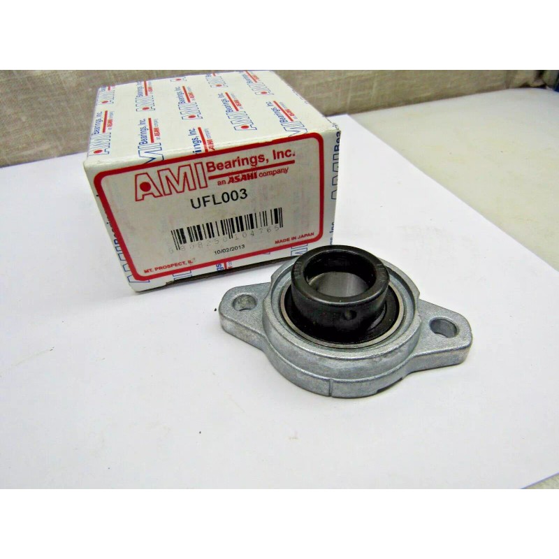 Asahi AMI UFL003 17mm 2-Bolt Zinc Flange Mount Bearing