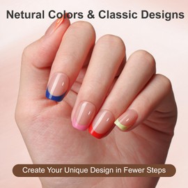 KQueenest French Gel Nail Tips,300 Pcs White French Tip Press on Nails Short Square,Light Nude French Tip Nails Design,Natural Gel x Nail Tips,No Need File Small Fake Nails Press ons for Nail Art DIY