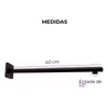 Brazo Cuadrado Regadera De 40cm Acero Inoxidable Negro Y Chapeton