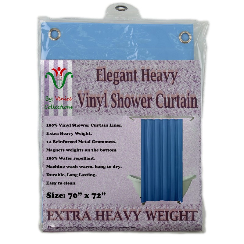 Venice Collections Elegant Heavy Duty Vinyl Shower Curtain Liner with
