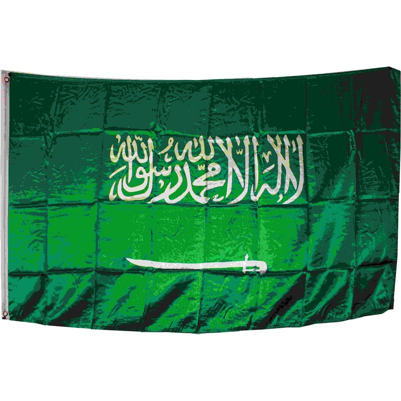 SAUDI ARABIA FLAG SILK SATIN QUALITY SIZE OF 150X90CM
