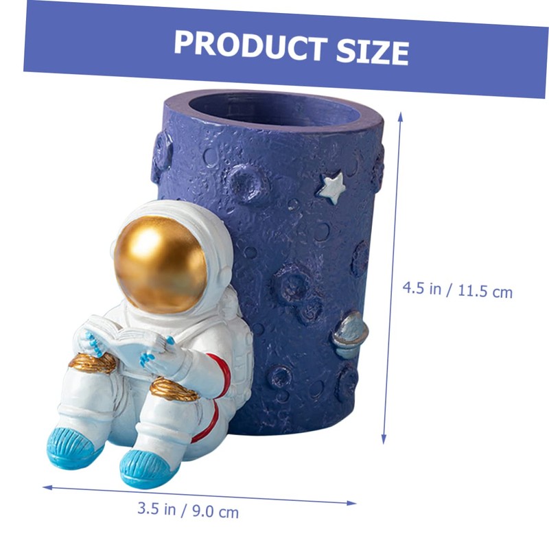 Operitacx Astronaut Pencil Holder Resin Craft Space Theme Desk Organizer