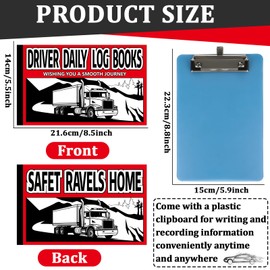 5 Pack Driver Daily Log Book 8.5X 5.5inch Driver's Log Book with 7&8 Day Recap 2-Ply Carbonless Truck Daily Books with Detailed Driver Vehicle Inspection Report & Simplified Recap for Truck Drivers