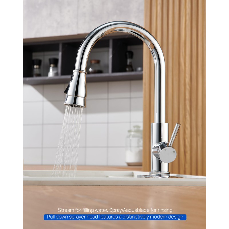 Kitchen Faucet Head Replacement, Pull Down Faucet Spray Head, 3