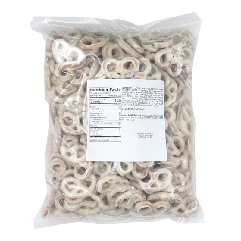 Yogurt Covered Pretzels, 1 Pound Bulk Bag, Yogurt Pretzels, White