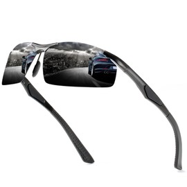ANRRI Polarized Sports Sunglasses for Men Golf Fishing Driving Metal Frame Sun glasses