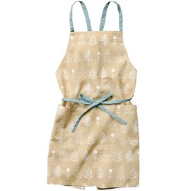 Lep 479605 Habitual Apron, Beige, Floral Pattern, Length 28.7 inches (73 cm), Width 33.1 inches (84 cm), Pockets, 100% Cotton, Machine Washable, Women's, Shoulder Bag, Front Tie, Stylish, Cute,