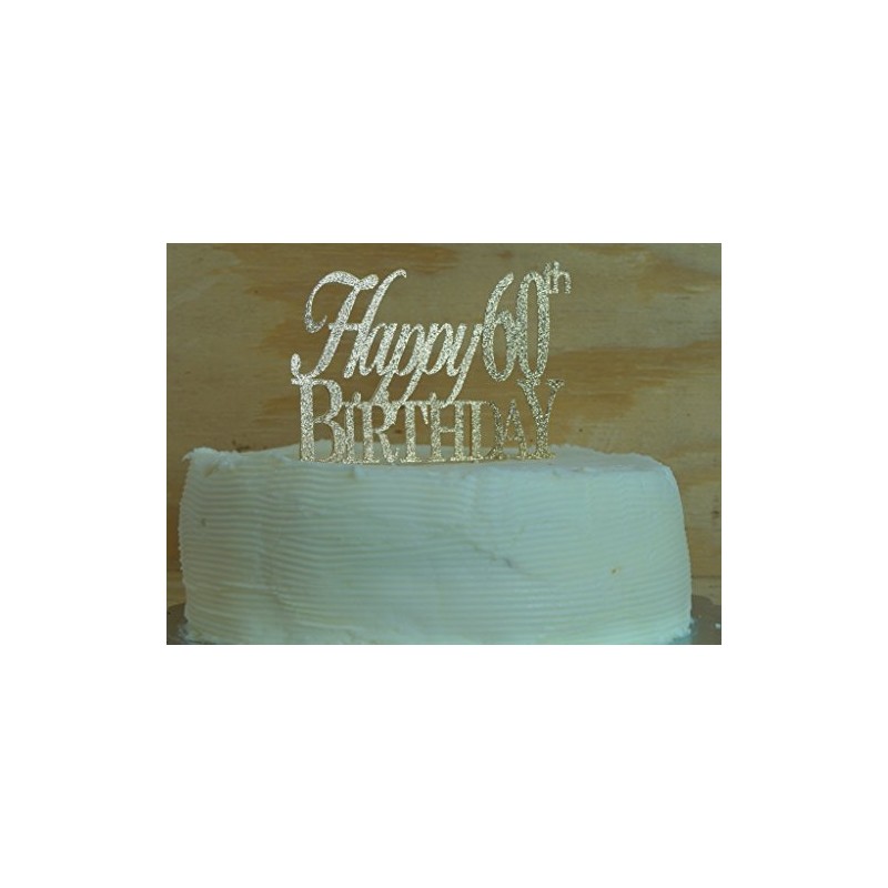 All About Details Happy 60th Birthday Cake Topper,1pc, 60th Birthday,