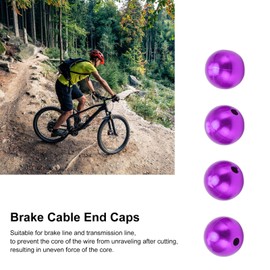 VGEBY Bike Cable End Cap, Aluminium Alloy Bike Brake Cable Ends ZTTO Bike Cable End Ball Caps Reusable Brake Cable End Crimps for Mountain Bike Road Bike(Purple)