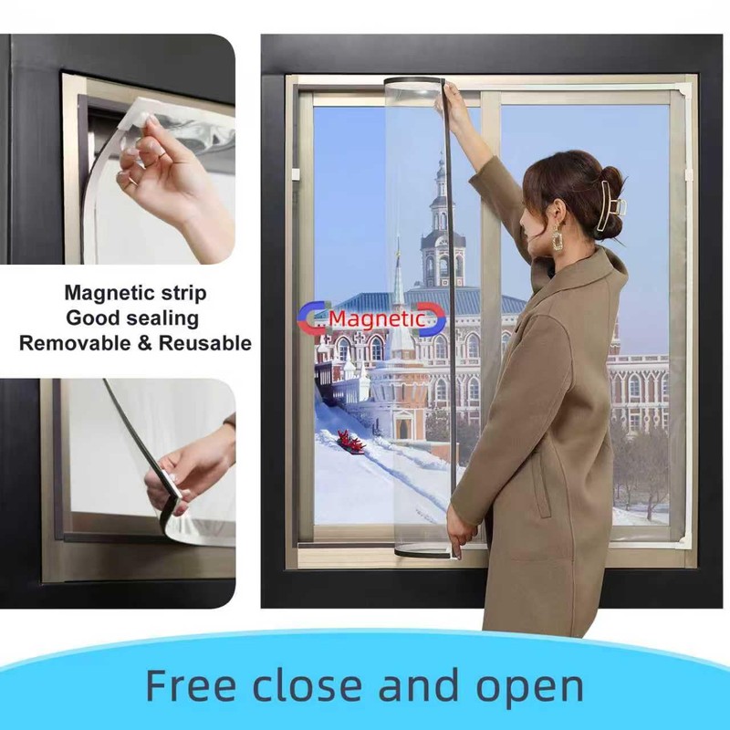 DIY Magnetic Window Insulation Kit 48"x44" Indoor Clear Film for
