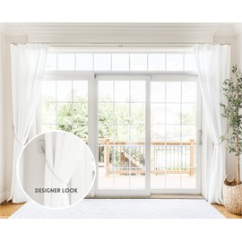 BlastHome® Luxury Chain Tiebacks – Premium Metal Wall Mounted Curtain Holdbacks with 30" Long Chains - Signature Collection, Set of Two – Designer Quality Window Drapery Ties – Brushed White Finish