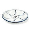 Porcelain French Absinthe Coaster/Saucer, 3f, Blue/Silver, with Lines