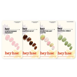 Heyhae Semi Cured Gel Nail Strips | No LED Lamp Needed | Ombre, White, Spring | Easy Apply & Remove, Salon Quality | Includes 28 Strips, 1 Prep Pads, Nail File & Wooden stick - Hey, Girls Night?