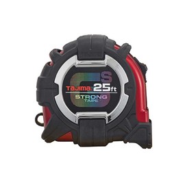TAJIMA Tape Measure - 25 ft x 1-1/16 inch GS-Lock Measuring Tape with Shock Resistant Case & Safety Clip Holder - GSSF-25BW