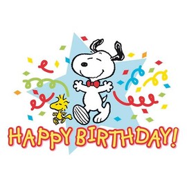 Postcard A6 + Snapy / Peanuts by modern times +++ Happy Birthday - Snooy and Woodstock +++ Close Up © United Feature Syndicate, Inc