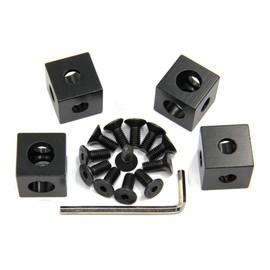 Befenybay 4PCS Black Corner Bracket Cube (20x20x20mm) for 6mm Slot Aluminum Extrusion Profile 2020 Series (Cube Corner)