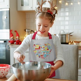 Viedouce Aprons for Children School, Waterproof Children's Apron Girls, Children's Cooking Apron Girls, Aprons for Children for School Garden Painting Cooking (4-13 Years)