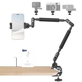 NEEWER Brazo Mágico de 22" con Abrazadera de Escritorio, Montura de Cámara Superior con Brazo Articulado de Micrófono Boom 1/4" 3/8" Hilos para ARRI, 