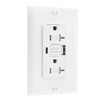 BAOMAIN Self-Test GFCI Combination with USB in-Wall, Tamper Resistant(TR) 20A