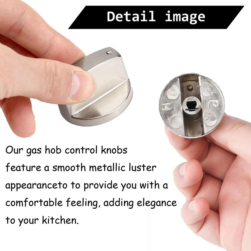 4Pcs Gas Stove Knob,Durable Metal Switch Control Stove Adaptors Knobs,Cooker