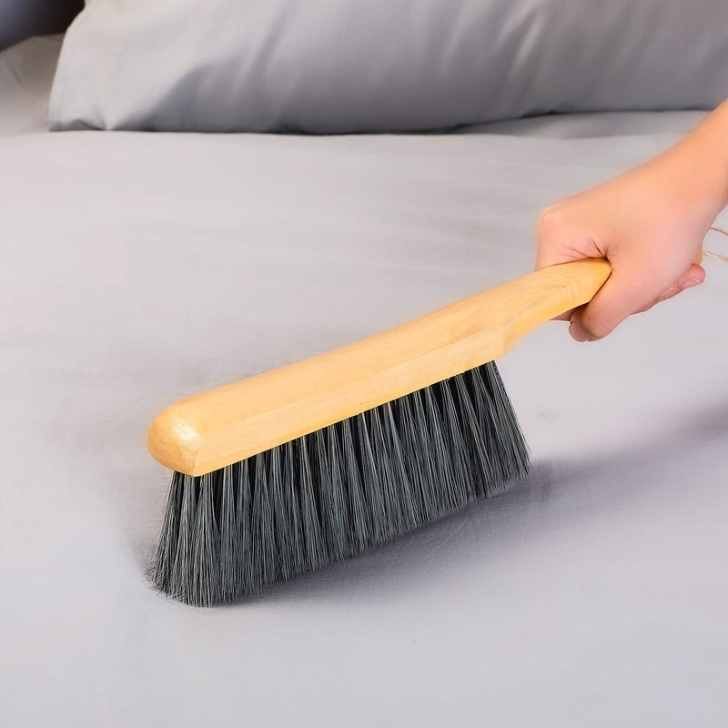 Patelai 2 Pieces Wooden Bench Brushes Fireplace Brush Natural Fiber