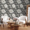 YöL Floral Botanical Black Wallpaper - Sophisticated Contemporary Versatile -