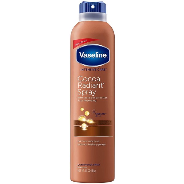 Vaseline Spray & Go Moisturizer, Cocoa Radiant, 6.5 oz (Pack of 8)