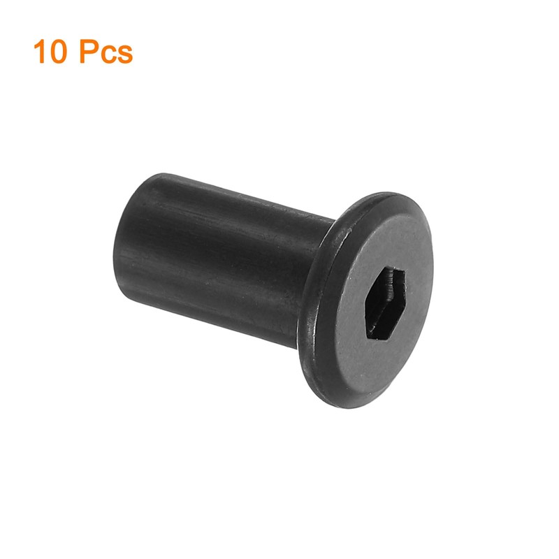sourcing map M8 T-nuts, 10pcs Carbon Steel Hex Socket Head