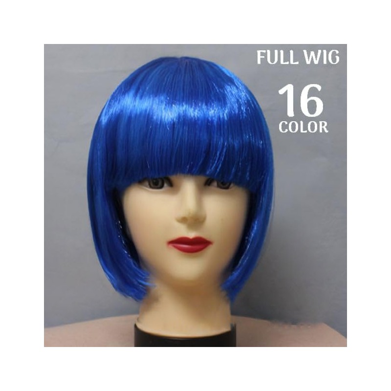 Plus Nao Women's Full Wig, Short Bob, Straight Bangs, Extension,