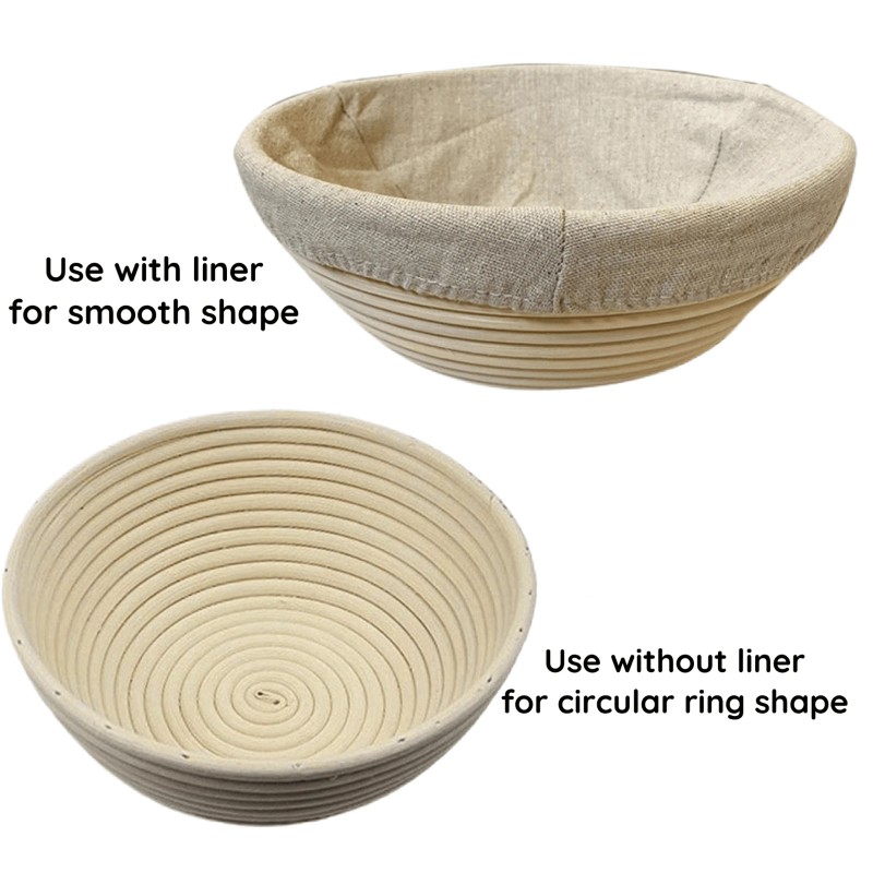 RoEsha Banneton Bread Proofing Basket 9" Oval Rattan Sourdough Basket