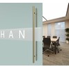LVYIHAN Titanium Gold Round Barn Door Handles 12"/24"/36"/48"/59'', Pull Push