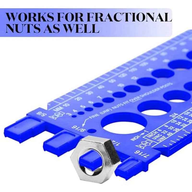 Tsudoku 2Pc Nut Bolt Thread Gauge Checker Bolt Size and