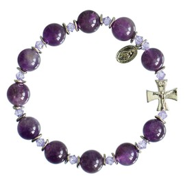 SINECERA Amethyst 10mm Rosary Bracelet