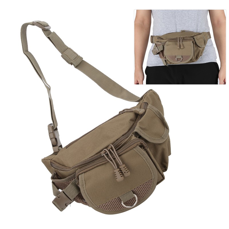 Fishing Bag Portable Polyester Storage Pack Bumbag Adjustable for Outdoor