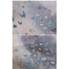 5D Embossed Blue Butterfly Nail Stickers Flowers Nail Art Stickers
