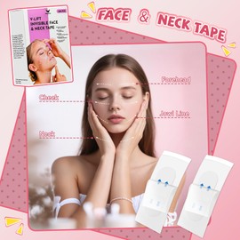 DeraNnxy Facial Invisible Lifting Tape,200 Pcs Invisible Lifting Facial Tape, Lifting Facial Tape for Makeup, Double Chin, Jaw, Eyes, Loose Skin, Women, Instant Facial Lift, Invisible Tape (200) Pcs