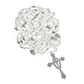 DivaDesigns Hispanic Traditional Wedding Crystal and Cross Lasso 107 - Silver Tone/Clear