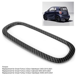 KIMISS Air Conditioning Button Placket, Carbon Fibre Style CD Panel Air Conditioning Button Cover Trims, Push Button, Black, Manual for Smart Fortwo/Forfour 453 2015-2021