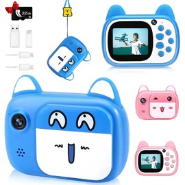 TOYOGO Kids Digital Camera for Kids Girls and Boys, 1080P HD Dual Lens Video Recorder Toddler Camera with 32G SD Card, Cute Child Selfie Camera for Kids as Christmas, Birthday, Festival Gifts (Blue)