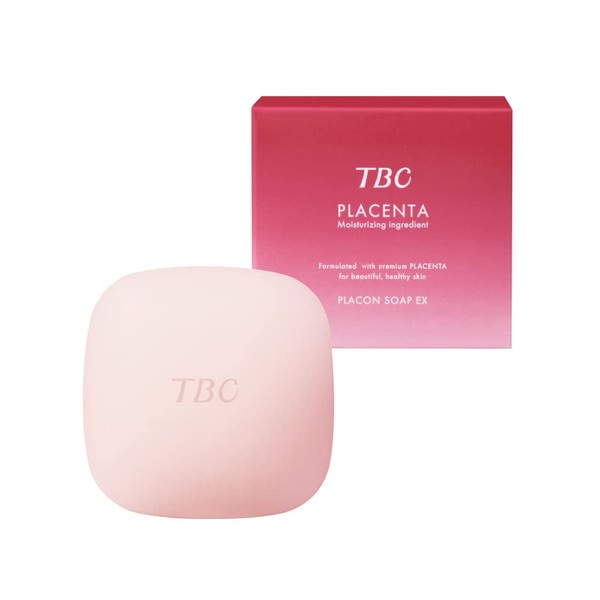 TBC PLACENTA Placenta Soap EX, 3.5 oz (100 g) (Formulated with Placenta Extract & Fermentation CPH, Moisturizing, Face Wash Soap)