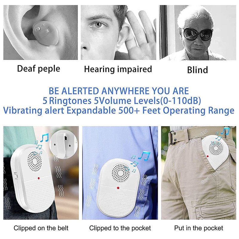 DAYTECH Personal Alarms for Elderly, Wireless Portable Vibration Caregiver Pager