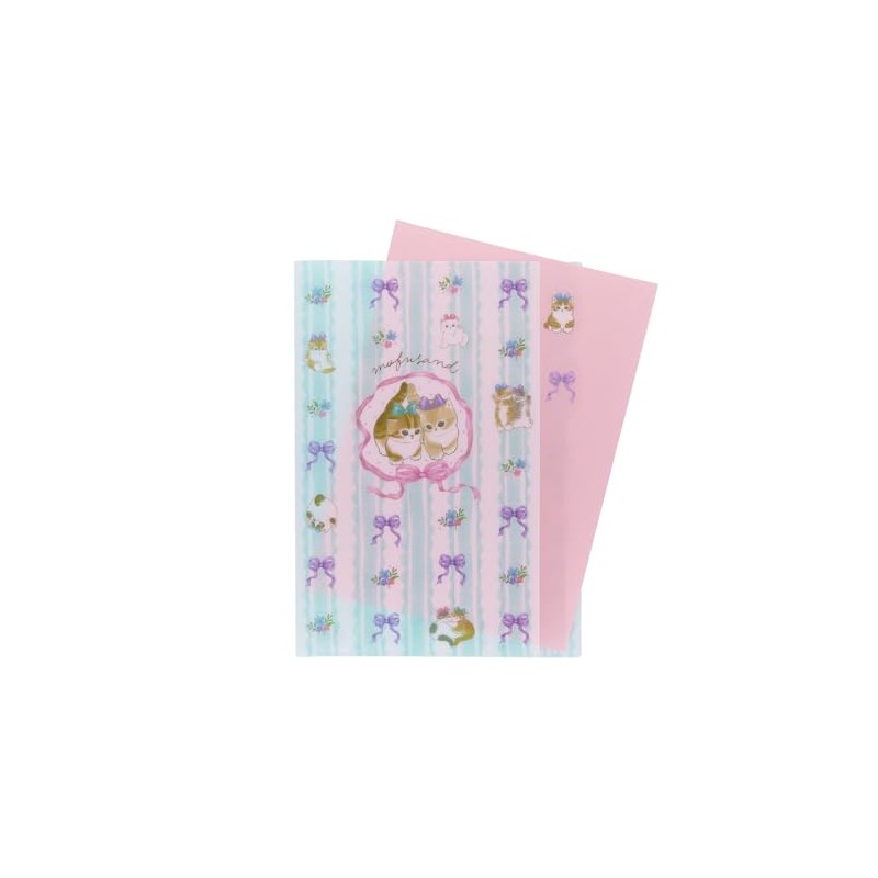 Sunstar Stationery mofusand Clear File, 5 Pockets, Ribon, S2172682