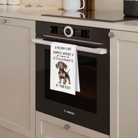 BlissfulAbon Dachshund Gifts Kitchen Towels - Funny Dachshund Decorative Waffle Dish Towels, Weiner Dog Gifts Hand Towel, Tea Towel, 16×24 Inches