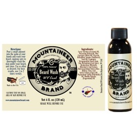 Beard Wash by Mountaineer Brand (4oz) | WV Coal Scent (Peppermint & Patchouli) | Premium 100% Natural Beard Shampoo