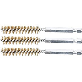 BGS 3078-10-M | Brass Brush | 3 Pieces | 10 mm | Drive External Hexagon 6.3 mm (1/4 Inch) | Hole Wire Brushes | for BGS 3078