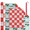 LaRibbons Reversible Christmas Wrapping Paper Roll with Red Pom Pom,
