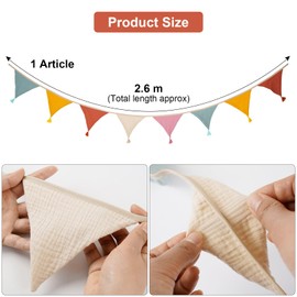 TNSLAND Garland Bunting Children's Room Bunting Fabric Bunting Outdoor Weatherproof Children's Room Decoration Garden Party Happy Birthday Garland Decorations Decoration Gift Candy Colours 2.6 m