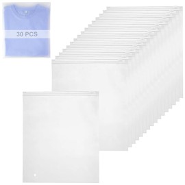 YOYEAH Pack of 30 40 x 30 cm zip bags - reusable, large, frosted ziplock bags, waterproof bag, zip bag with clothes storage, shoe bag, travel zip bag, waterproof